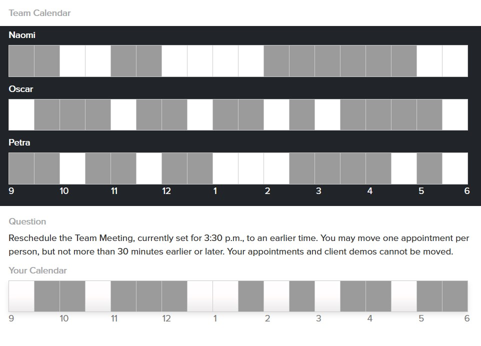 SHL Deductive Schedule Clash Question